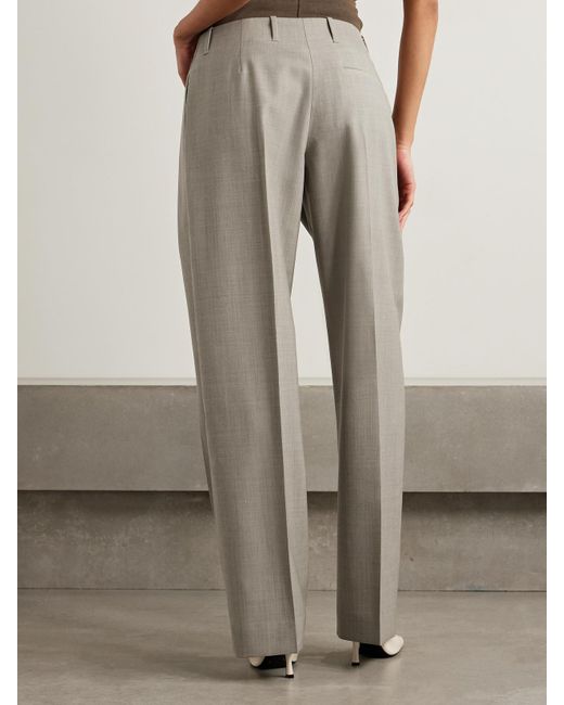 Burberry Gray Pleated Wool Tapered Pants