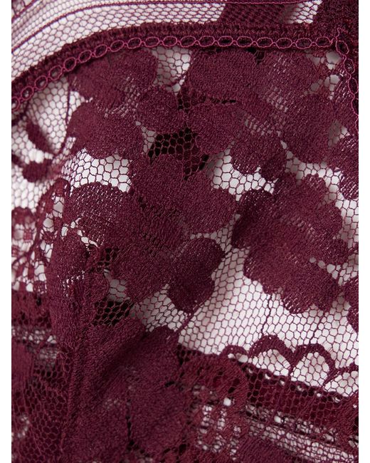 Eres Purple Royal Leavers Lace Soft-Cup Bra