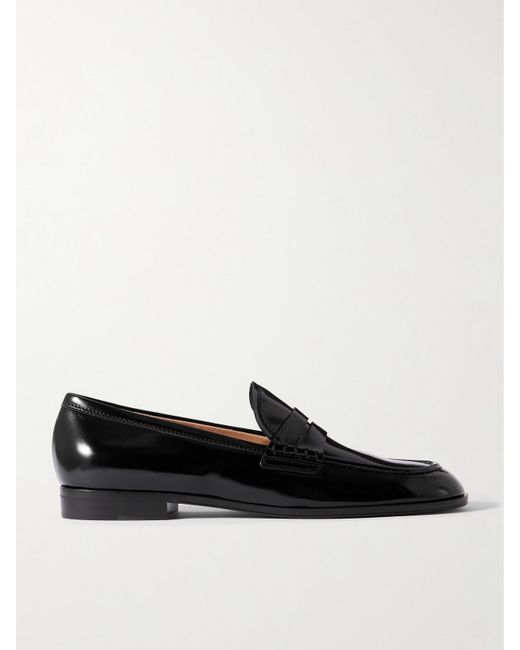 Gianvito Rossi Black Georgie Patent-Leather Loafers