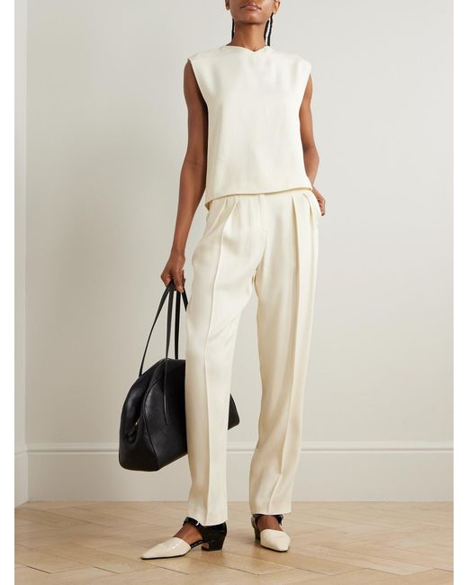 Loulou de Saison Natural Daika Cropped Twill Tank