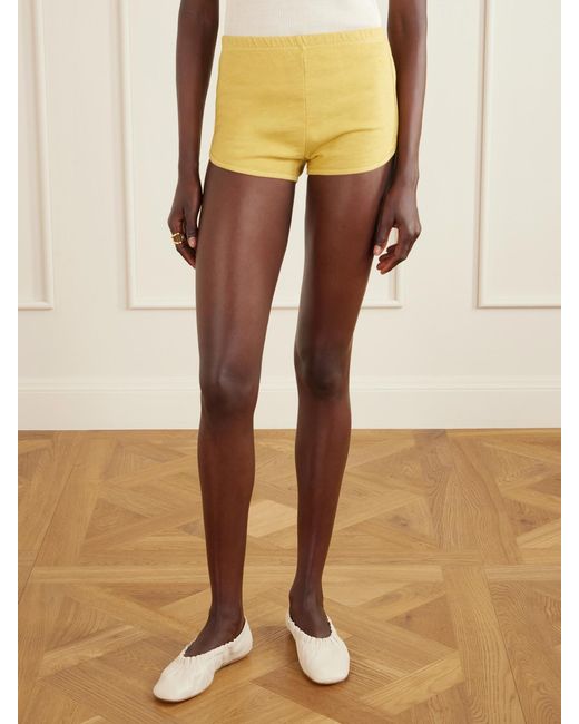 ÉTERNE Yellow Cotton-Jersey Shorts