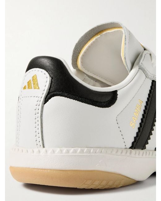 Adidas Originals White Samba Mn Suede-Trimmed Leather Sneakers