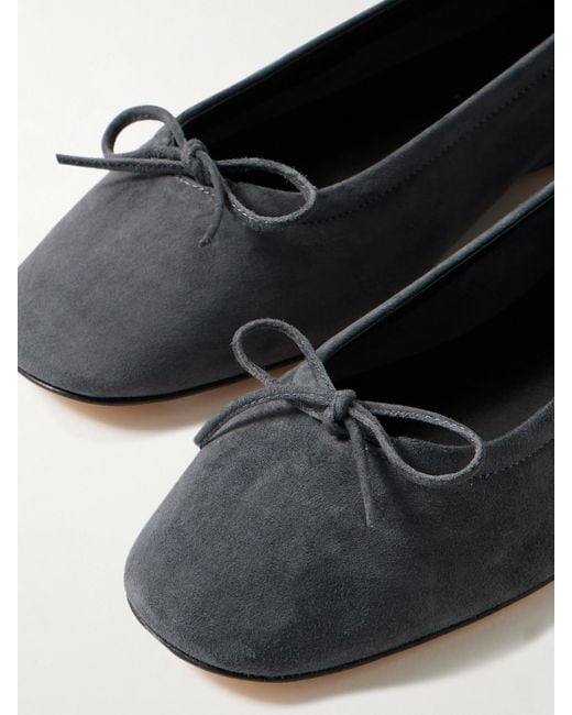 Aeyde White Delfina Ballerinas Aus Veloursleder