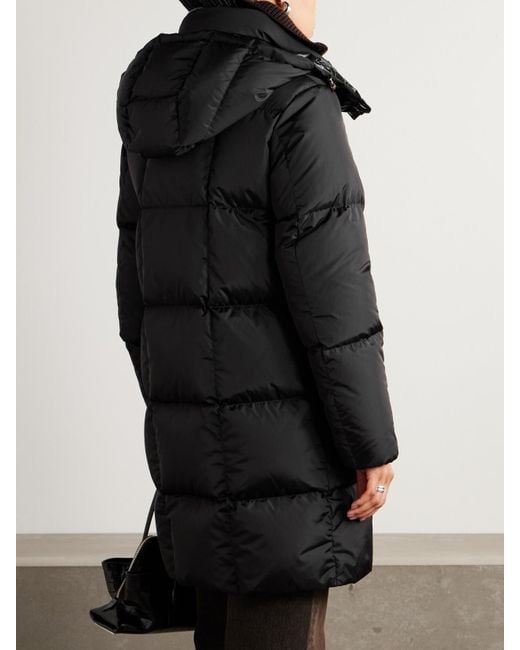 Moncler Black Appliquéd Hooded Shell Down Coat