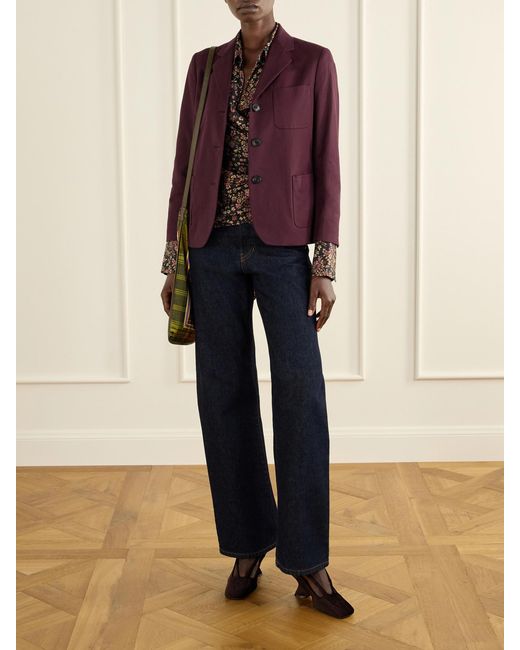 Dries Van Noten Purple Cotton-Twill Blazer