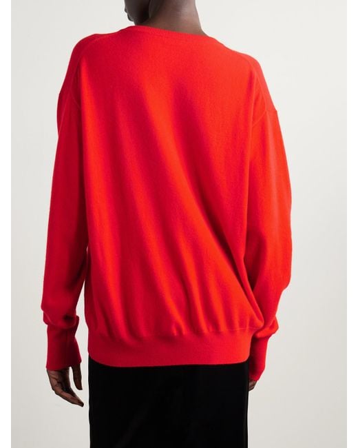 The Row Red Gracy Oversized Cashmere Sweater