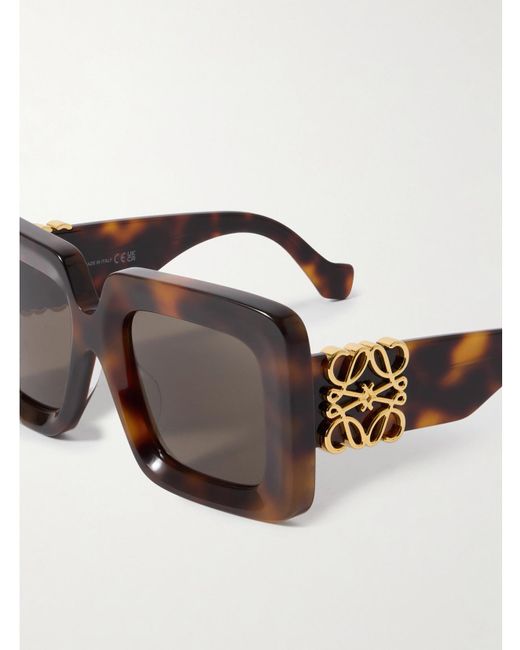Loewe Black Anagram Oversized Square-Frame Tortoiseshell Acetate Sunglasses