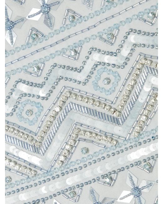 Des Phemmes Blue Embellished Cotton Mini Skirt