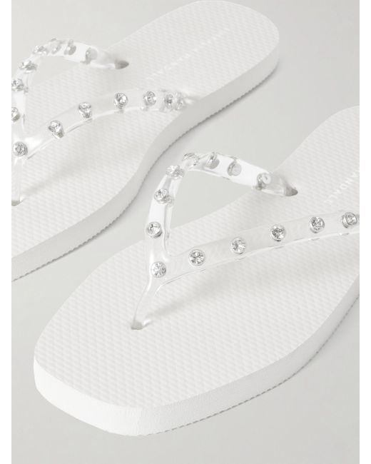 Loeffler Randall White Taryn Crystal-Embellished Pvc Sandals