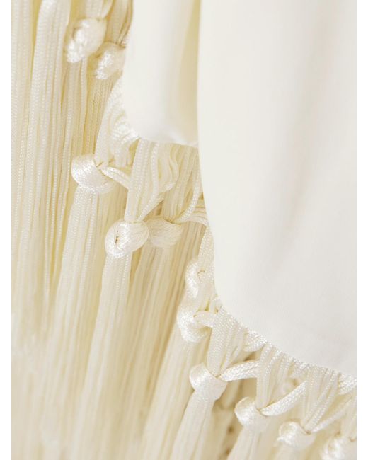 Taller Marmo White Hera Artisanal Set Aus Badeanzug Und Pareo Mit Troddeln