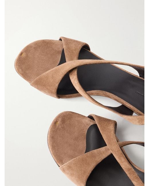 Khaite Natural Liria Suede Sandals