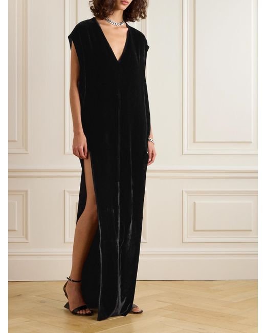 Rick Owens Black Arrowhead Velvet Gown