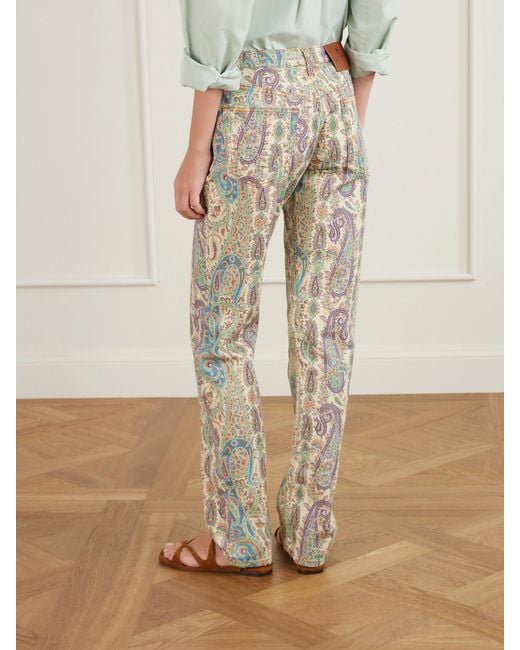 Etro Multicolor Paisley-Print Straight-Leg Jeans