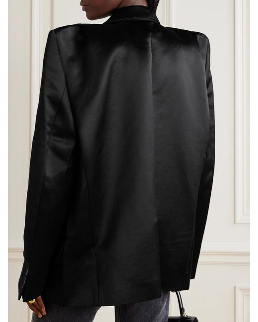 Balenciaga Black Blazer Aus Satin Aus Einer Baumwollmischung