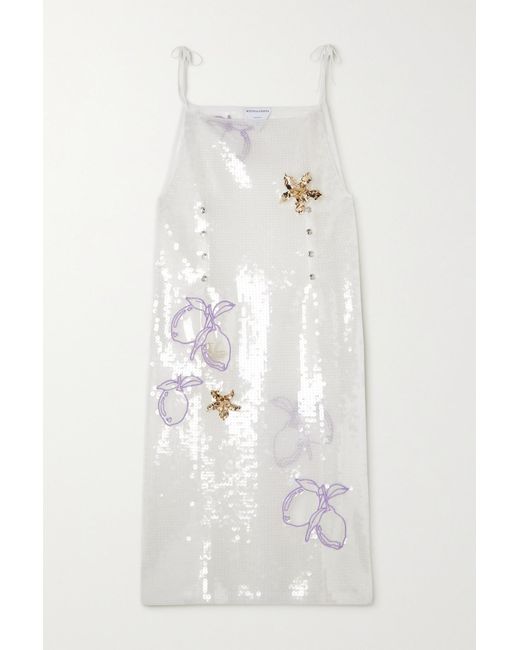 white sequin midi
