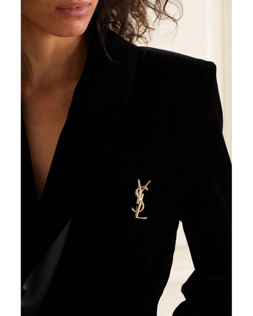 Saint Laurent White Tone Brooch