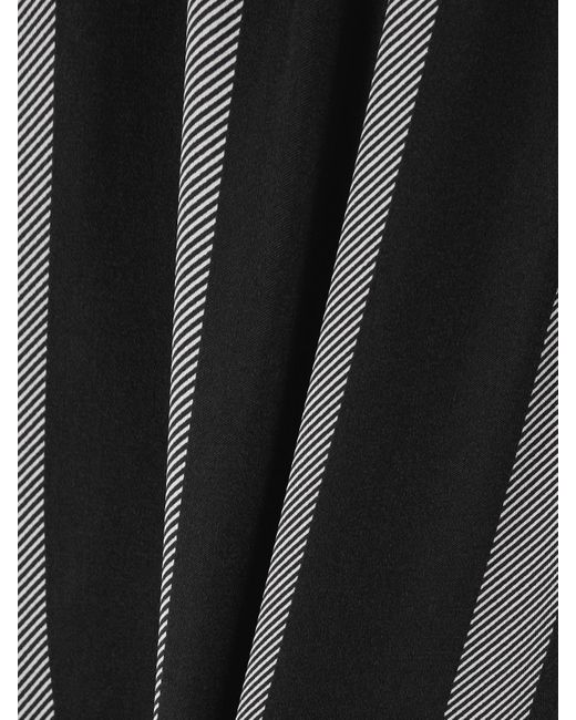 Anine Bing Black Soto Striped Silk-Blend Twill Wide-Leg Pants