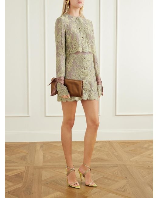 Saint Laurent Natural Cassandre Satin Clutch