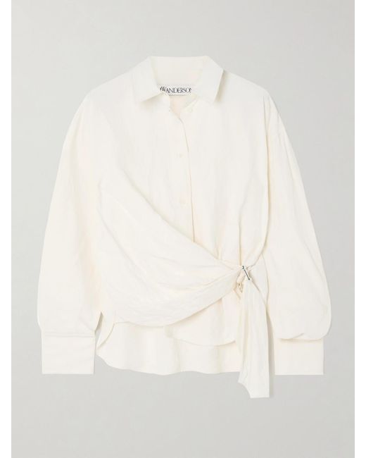 J.W. Anderson Natural Hemd Aus Voile Mit Falten Und Verzierung