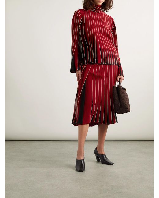Bottega Veneta Red Mehrlagige Baumwollbluse