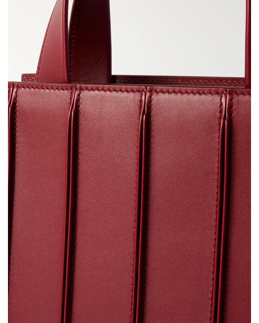 Max Mara Red Whitney Bag 5 Medium Pleated Leather Tote