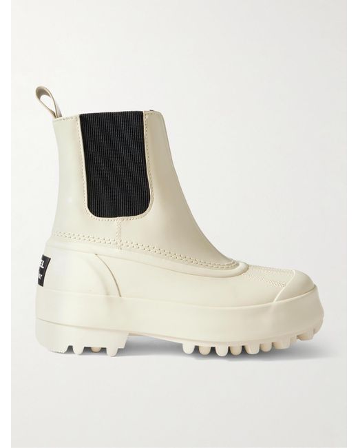 Proenza Schouler Natural Sorel Caribou Leather And Rubber Platform Chelsea Boots
