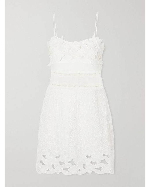 Isabel Marant White Reola Embroidered Ramie Mini Dress