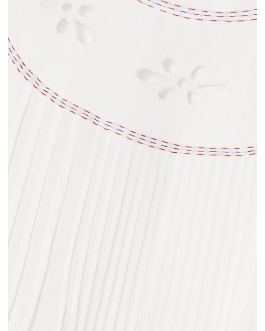 Vita Kin White Cleo Midikleid Aus Baumwollbatist Mit Lochstickerei Und Biesen