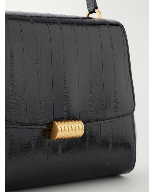 Neous Black Thala Eel-Effect Leather Shoulder Bag