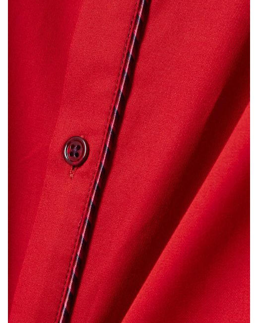 Christopher John Rogers Red Open-Back Cotton-Twill Shirt