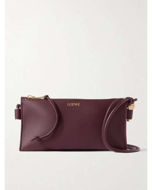 Loewe Purple Joya Embellished Leather Shoulder Bag