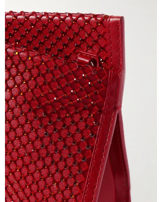 Christian Louboutin Red Loubitwist Clutch Aus Leder Mit Kristallen