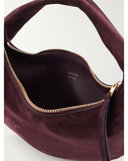 Khaite Red Olivia Mini Suede Shoulder Bag
