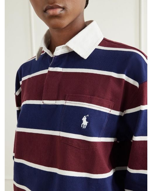 Polo Ralph Lauren Blue Logo-Embroidered Striped Cotton-Corduroy Polo Shirt