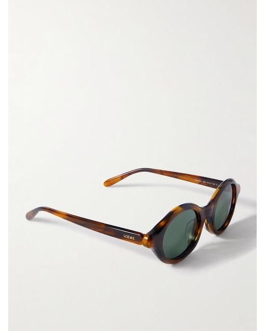 Loewe Green Round-Frame Tortoiseshell Acetate Sunglasses