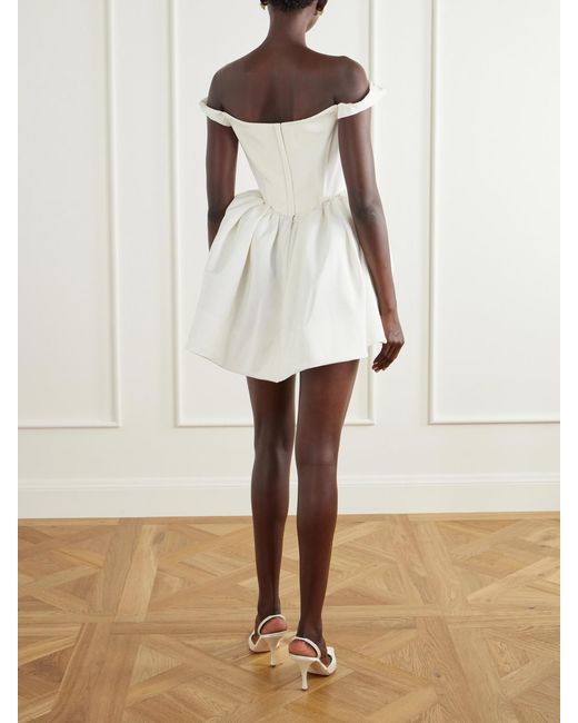 Vivienne Westwood Natural Bagatelle Off-The-Shoulder Gathered Faille Mini Dress