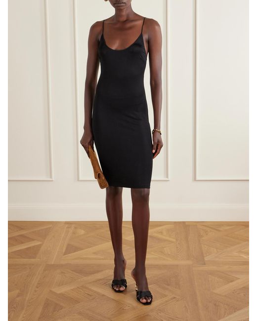 Saint Laurent Black Jersey Midi Dress