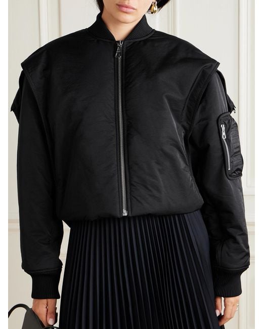 Jean Paul Gaultier Black Oversized Hooded Shell Bomber Jacket