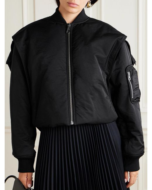 Jean Paul Gaultier Black Oversized Hooded Shell Bomber Jacket