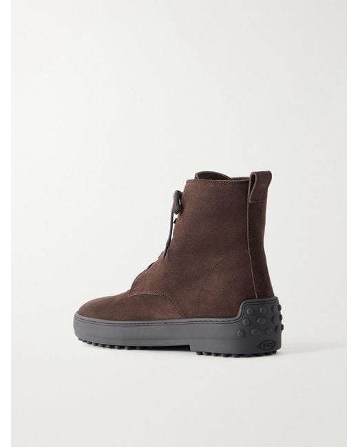 Tod's Brown Win Gomm 84L Suede Ankle Boots