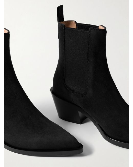 Gianvito Rossi Black Wylie 60 Suede Chelsea Boots