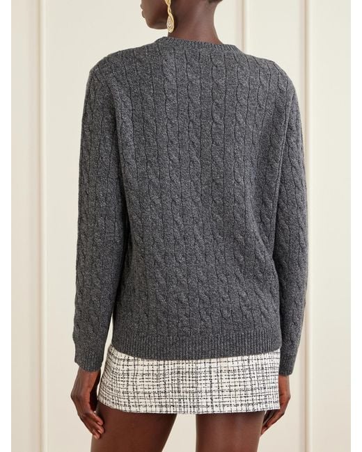 Valentino Garavani Gray Cable-Knit Wool Sweater