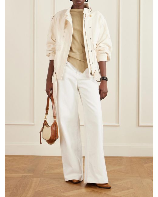 Isabel Marant White Sebani Asymmetric Cotton-Jersey T-Shirt