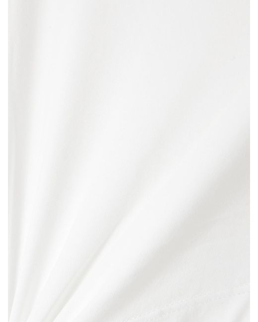 Rabanne White Embellished Cutout Jersey Midi Dress
