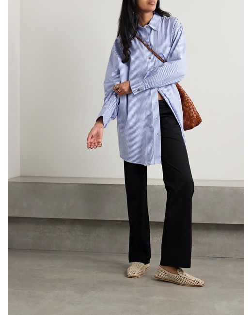 Mara Hoffman Blue Hailey Striped Organic Cotton-Poplin Shirt