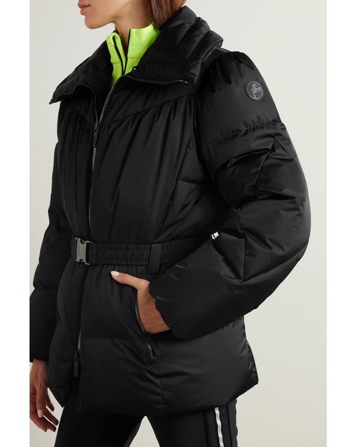 Fusalp Black Vela Faux Fur-trimmed Belted Quilted Down Ski Jacket
