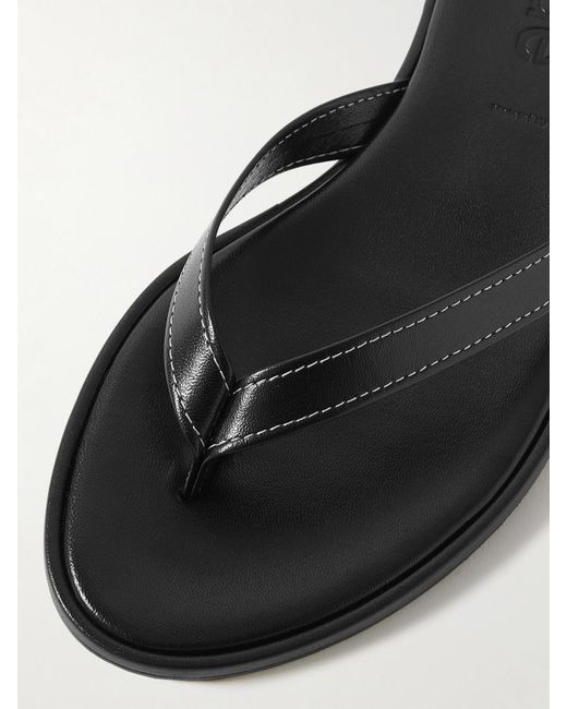 Aeyde White Melody Leather Flip Flops