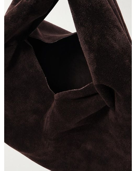 The Row Black Bindle Small Suede Shoulder Bag