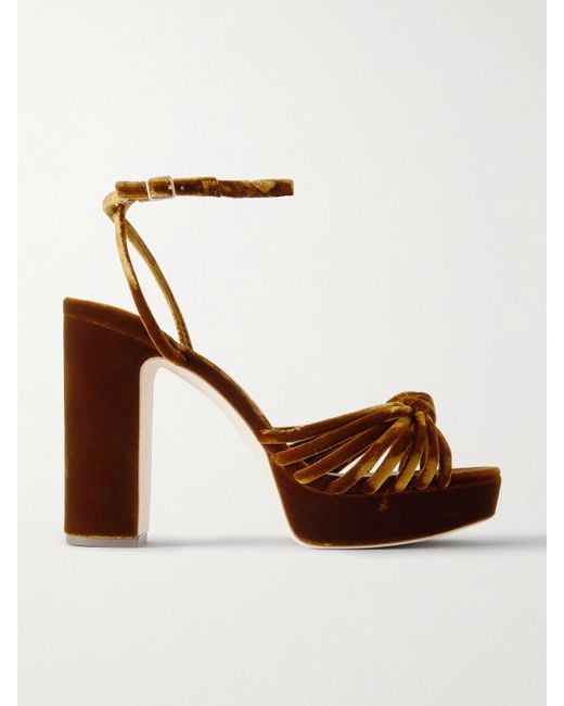 Sandales Plates-Formes En Velours À Nœuds Rivka Loeffler Randall en coloris White