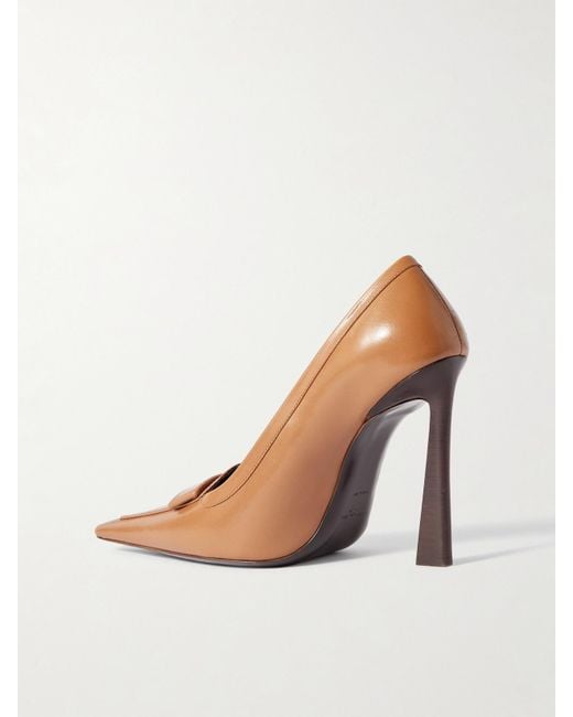 Escarpins D'Orsay En Cuir Glacé Saint Laurent en coloris White